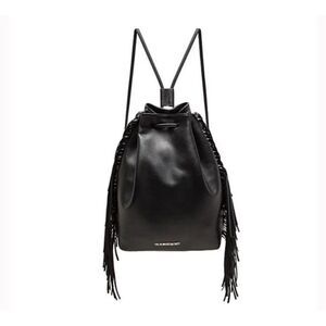 VICTORIA SECRET Backpack Fringe Purse Bag pocketbook vegan leather boho festival